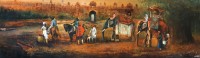 A. Q. Arif, 24 x 72 Inch, Oil on Canvas, Cityscape Painting, AC-AQ-505
